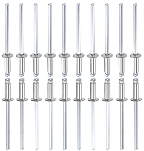 DTGN 100Pack Blindnieten 3.2mm x 9mm DxL 304 Edelstahl Kuppel Offenes Ende | Gut für Maschine Verbindung