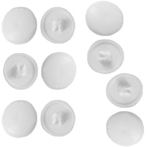 SISI UK White Plastic Pozi Screw Cap Covers - Push Fit Hinged Fold Over Caps With Rubber Dust Washer Flip Tops For Screw Heads, Pack of 50