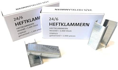 allpremio Heftklammern 24/6 Verzinkt | Tackernadeln für Bürotacker | Tackerklammern für Bürohefter | Heftklammern für Heftzangen | Kompatibel mit strombetriebene Bürohefter | 3.000 Heftklammern