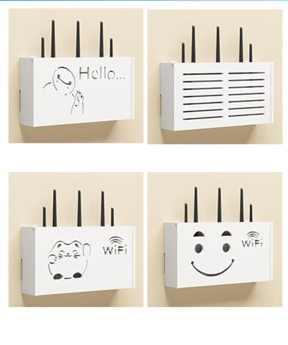 Router Aufbewahrungsbox Wand Holz Regal für WLAN Router Kabel Verstecken An Der Wand Wandbehang Wandregal,C-22x20x8.5cm