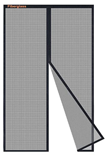 Risareyi Fiberglas Fliegengitter Fenster Magnet 80x120cm, Schwarz Verstärkt Insektenschutz Fenster Mückenschutz Sommer, Fliegengitter Balkontür Ohne Bohren mit Klebeband