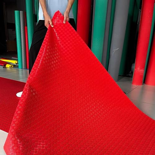 Gummimatte 1 m bis 6 m lange, flexible Gummi-Fußmatten – strapazierfähiger, robuster, rutschfester Garagenbodenläufer – reißfeste industrielle Bodenbelagsrollen für die Werkstatt, schneidbar ( Color :