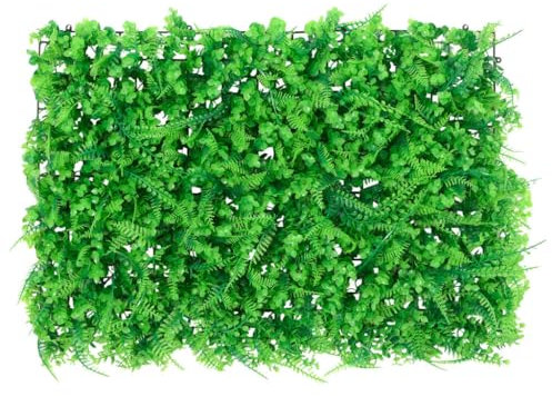 Homgoday Künstlicher Farn, Laubzaun, 6 Stück, grün, 40 x 60 cm, Outdoor & Garten