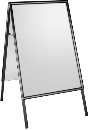 SPRINTIS Kundenstopper A1 Outdoor, schwarz, doppelseitigerPlakataufsteller 25 mm Profil & Gehrungsecken, Gehwegaufsteller außenfür Plakate 59,4 x 84,1 cm
