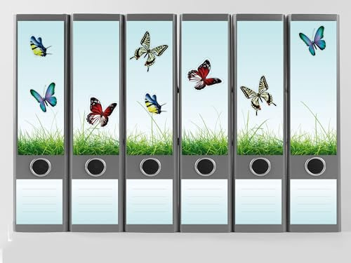 Ordnerrücken Schmetterlingswiese | 40-tlg. für 12 Ordner | DIY | selbst gestalten | Design-Klebe-Etiketten