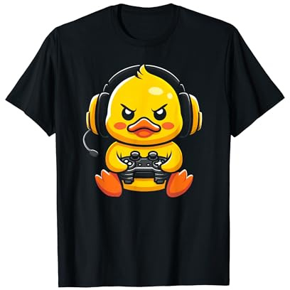 Funny Duck Gamer Videojuegos Niños Niñas Niños Camiseta