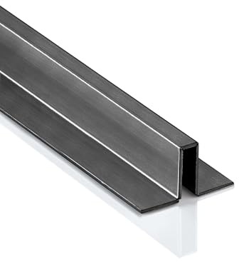 Slim-Line U-Bordüre mit Schenkel Fliesenschiene Edelstahl V2A 2,5m H12 | Für dekorative Linien und saubere Einfassungen im Fliesenbild, 12mm Profilmaß, 2,5m, V2A Edelstahl, gebürstet, schwarz