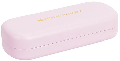 Simpolor 1 Stück Hardcase Brillenetui, Kratzfeste Tragbare Brillenbox, Hartschalen Etui Brillenorganizer Brillenaufbewahrung für Sonnenbrille Lesebrille,Rosa