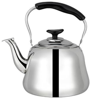 Tetera de acero inoxidable de 2 L, 3 L, 4 L, 5 L, 6 L, 7 L, 8 L, 9 L, 10 L, tetera de acero inoxidable para el hogar y la cocina, apta para todos los tipos de fuegos/estufas, café esencial para la