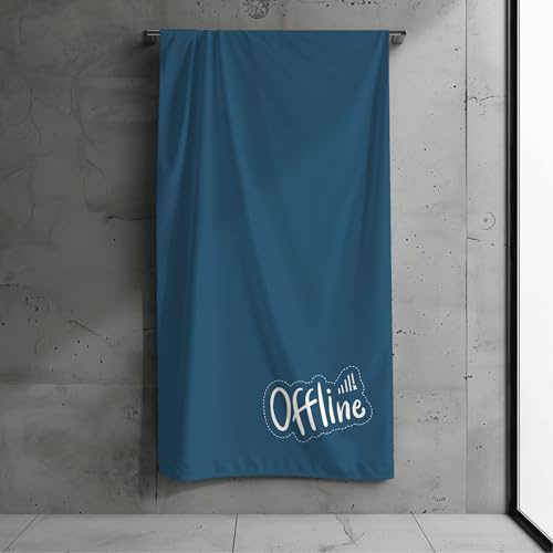 MTOnlinehandel Strandtuch XXL 100x200 cm – Weiches & Saugfähiges Badetuch Offline edles blau – Baumwolle & Mikrofaser Mix – Schnelltrocknend – Perfekt für Wellness, Sport, Strand, Pool & Sauna