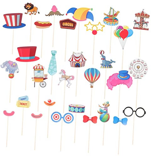 OKUMEYR 30stücke Teiliges Clown Fotorequisiten Für Partys Handgemachte Fotobooth Requisiten Dekoration Für Kindergeburtstage Und Feiertagsfeiern