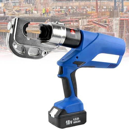 Crimpadora hidráulica eléctrica con 2 baterías extraíbles, crimpadora hidráulica automática, kit de crimpado de terminales eléctricos, incluye matrices 11/12(400)