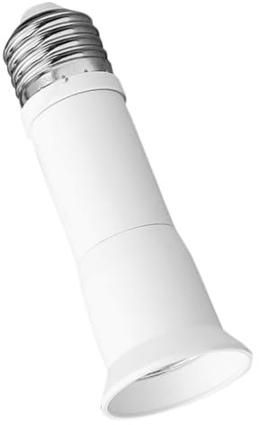 TOPPERFUN E27 to E27 Light Bulb Socket Extender Adapter Adjustable Length and Easy Installation, Metal + PC Material Flexible Light Socket Extender for Lamp Pole Use
