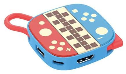 Ninten- do Switch Dock portátil para Switch 1&2/OLED, Switch 2 Dock de viaje compatible con 4K/60 Hz, puerto USB 3.0 con carga de 100 W, adaptador de base 3 en 1 para TV (Rojo y azul)