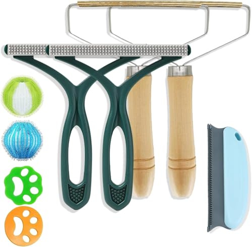 juajua Pet Hair Remover,Carpet Scraper,Portable Lint Remover,9pcs | Reusable Dog Hair Remover Cat Hair Remover for Couch Furniture, Blanket, Clothing, Carpet, Rugs,Lint Shaver Cleaner Pro