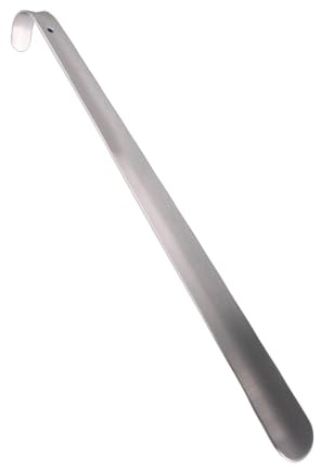 Chausse-pied en métal à long manche, aide au port de chaussures en acier inoxydable, cuillère à chaussures suspendue sans perforation, adaptée aux personnes âgées(80cm)