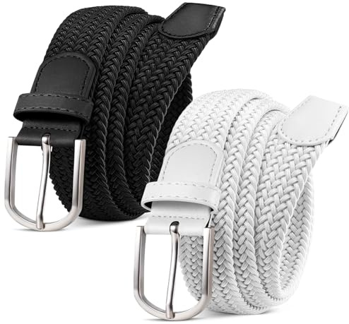 MATLAB 2 Stücke Stretchgürtel Flechtgürtel für Damen und Herren 33mm Breite