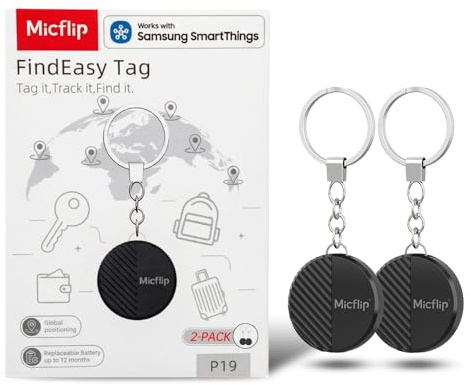 2025 Samsung SmartTag-2 Pack, Bluetooth Tracker Item Locator for Keys, Wallet, Luggage, Pets, IP65 Water-Resistant, Long Battery Life, Compatible with Samsung Galaxy Device (NOT for iOS or Huawei)