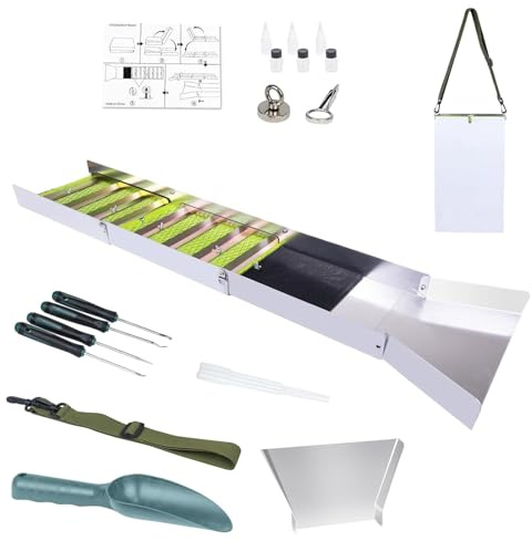 Juego de Lavado de Oro – 1 Juego de Herramientas de Corte, Equipo de aleación de Aluminio, de Lavado de Oro con Accesorios de excavación | Equipo de colección Completo para los entusiastas de