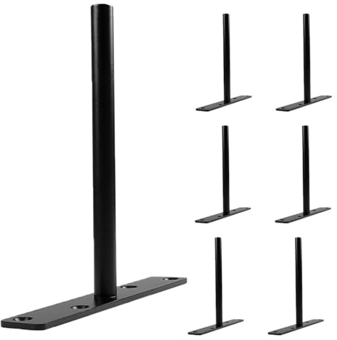 Angoily Lot de 7 supports d'étagères flottantes noires pour stores - Supports cachés pour étagères flottantes en bois - Support d'étagère aveugle dissimulé de 20 cm