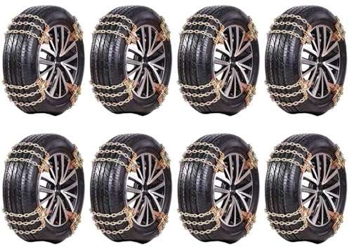 XINYIN 8 Uds De Nieve Resistentes para Neumáticos 165-275mm Instalación Rápida Agarre Antideslizante SUV Camión Invierno SUV Nieve Uso Emergencia