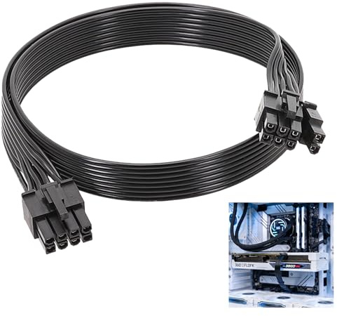 Cable de alimentación GPU de 8 pines, adaptador de 8 pines 65 cm 6+2 pines PCI Express GPU Grafikkarten Cable hembra modular a PCIe 8 pines (6+2) adaptador de alimentación macho Cable de extensión