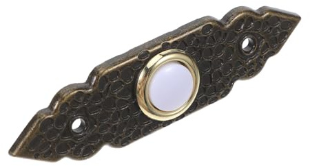 BUGUUYO Botón Pulsador de Timbre Vintage Metálico Rectangular Largo Interruptor de Timbre de Puerta Cableado para Instalación en Superficie Clásico para Hogar y Negocio