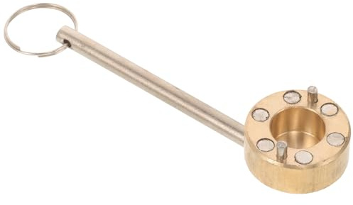 FOMIYES Brass Magnetic Radiator Key 13-15mm Valve Wrench Water Tap Shut-Off Tool Universal Radiator Valve Key for Heating Systems and Plumbing Maintenance