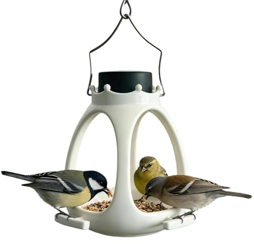 Pzuryhg para Aves con Luz Solar - Dispositivo De Alimentación Salvaje E Impermeable | Herramientas Decorativas para Alimentar Aves Silvestres | para Balcones, Bosques, Jardines, Naturaleza,
