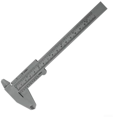 Calibre de plástico 0-150 mm de precisión para interior y exterior, herramienta de medición profunda DIY Hobby (gris)