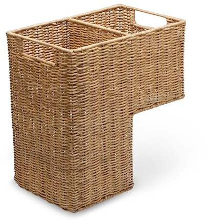 Kouboo Treppenkorb, Weidenkorb, Naturfarbe, Rattan und Korbgeflecht, Natur, 38.1 x 24.13 x 40.01 cm