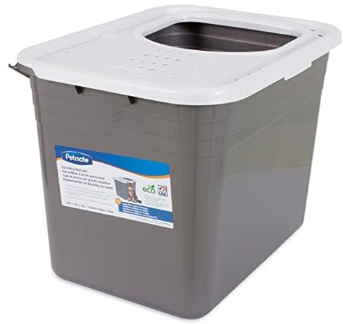 Petmate Enclosed Cat Litter Boxes with Hinged Lid and Wide Top Entry Opening, Cat Litter Box Enclosure with Filter Lid, Made in USA, Scoop not Included
