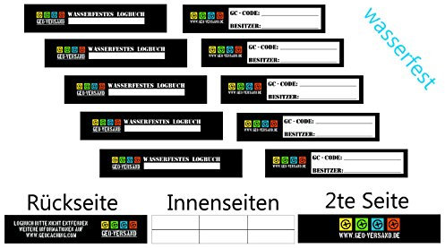 geo-versand NEUHEIT, Schluss mit Logbuch Brei !!Kunststoff Logbücher !!10 x Petling Logbuch für ab 9 cm Petlinge - !! 70 Seiten Lobücher Logstreifen PET - Preform Logsheet