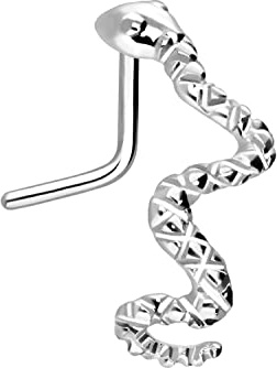 PIERCINGLINE Chirurgenstahl Nasenpiercing | Schlange | Piercing Nase Stecker | Farbauswahl