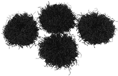 sourcing map 3cm Breite Nylon Schwarz Haargummi Pferdeschwanz-halter für Dame 4 Stück (schwarz)