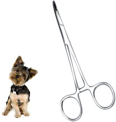 Hundepinzette Zange für Hundeohren Haustier Hund Katze Ohr Haar Pinzette Edelstahl Hunde Ohr Haar Reinigung Klemme Ohr Haar Entferner Hund Grooming Tools Haustier Hund Trimmer Zubehör 14cm