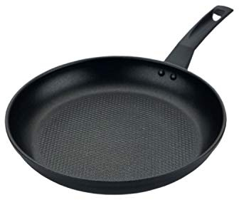 Prestige 9 x Tougher 29cm Non Stick Frying Pan – Induction Hob Pan, Superior Dimpled Non Stick, Perfect for Crepes, Oven & Dishwasher Safe, Black