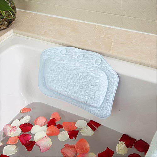 HAIBI Badewannenkissen, Weiche Kopfstütze Wasserdicht PVC Badekissen Kissen Kopf Hals Rest Kissen Mit Saugnäpfen Badezimmer Zubehör