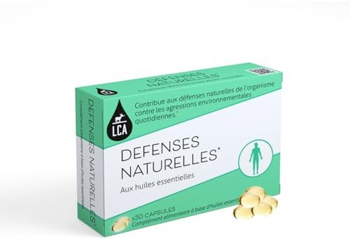 LCA - Capsules défenses naturelles | Huiles essentielles de Ravintsara, d'Origan compact et de *Sarriettes des montagnes | Contribue aux défenses naturelles de l’organisme* | 30 capsules
