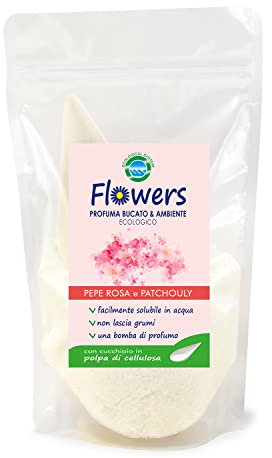 Flowers Profumatore Bucato Lavatrice, Pepe Rosa e Patchouly - Ecologico in polvere, 200g