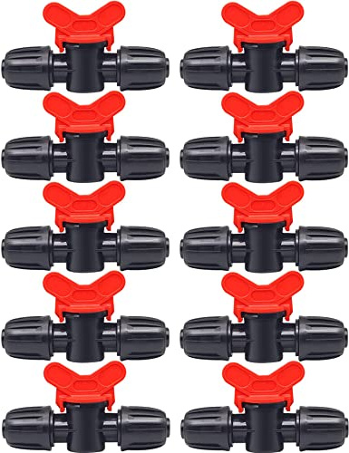 Hydrogarden 10 Stück Micro-Drip-System Regulier- und Absperrventil 13 mm (1/2 Zoll): Einfache Rohrabsperrung und stufenlose Regulierung des Wasserdurchflusses, Zubehör für Verlege- und Tropfrohre