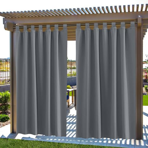 AFXXE Tende Per Gazebo, da Esterno Impermeabile, Antivento, Antipolvere e Resistente Ai Raggi UV, 132x215 cm, Per Pergolati E Finestre (Grigio x1 Pezzo)