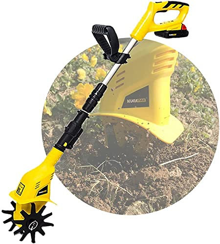 XCC Escarificador eléctrico inalámbrico de 20V, rotavator de Mano, cultivador eléctrico portátil con batería Recargable, Profundidad de Trabajo de 16cm, for Jardines