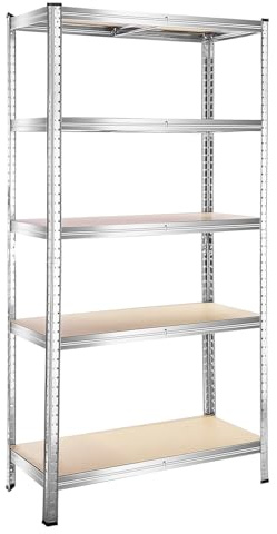 Trintion 5 Tier Racking Shelf Heavy Duty Garage Shelving Storage Shelves Unit 150kg Per Shelf(180x90x40cm)