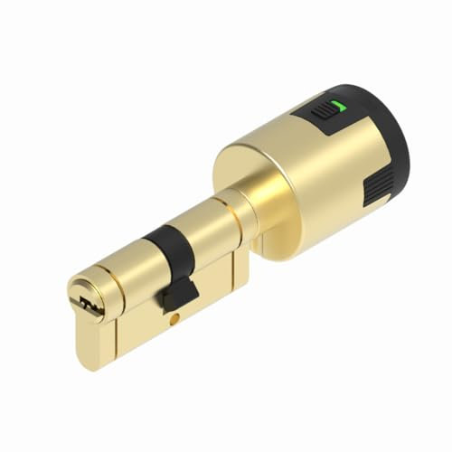 Lince - Cilindro CPLUS ALARM 40x30 cm | Bombillo de Alta Seguridad con Sensor Alarma Integrado de 100dB | Protección Anti-Bumping y Anti-Taladro | Incluye 5 Llaves XL | Acabado latón
