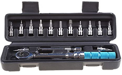 Chiave Inglese 15 PCS/Set 1/4 pollici 2-15NM Chiave di coppia Torque Professionale Bicicletta Bike Parte Strumenti di riparazione Kit chiave regolabile Spanner manuale