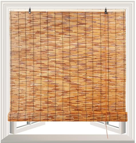 ORANGES Bambusrollo Jalousie Innen 80cm Bambus Rollos Natur Outdoor 140cm Breit 160 Bambus Raffrollo Fenster Sichtschutz für Balkon Außen Rollo Bambus Handgewebte (Size : 90cm Breit x 210cm Hoch)