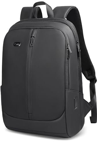 HEROIC KNIGHT Mochila Impermeable Ordenador Portátil Laptop 15.6 para Hombre y Mujer con Puerto USB Carga para Oficina Trabajo Ocio Viajes Universidad Cremalleras YKK (19L Negro)