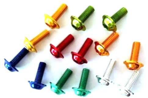 Tornillos con cabeza hexagonal de aluminio, cabeza de brida de botón semicircular colorida con arandela, perno Allen interior, 10 Uds., 10 piezas, dorado m6x30