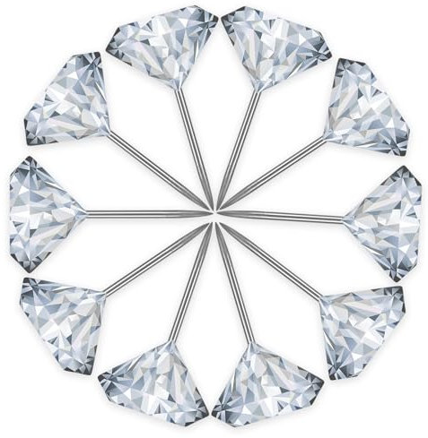COMNICO Transparente Reißzwecke, 100 Stück Pinnwandnadeln Reißnägel Diamant-Reißzwecken Reißzwecken Edelstahl Dekorativer Daumen Diamant Kristall Polster Nägel Reißzwecken für Büro Karte Kalender